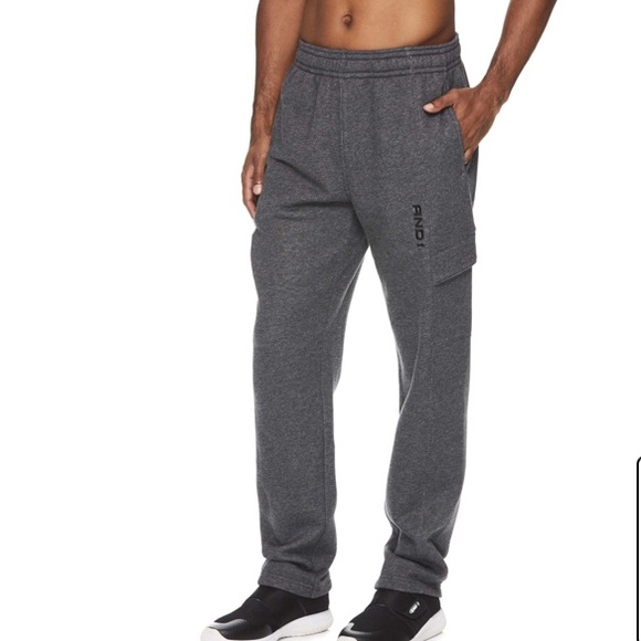 And Mens Charcoal Gray Fleece Cargo 